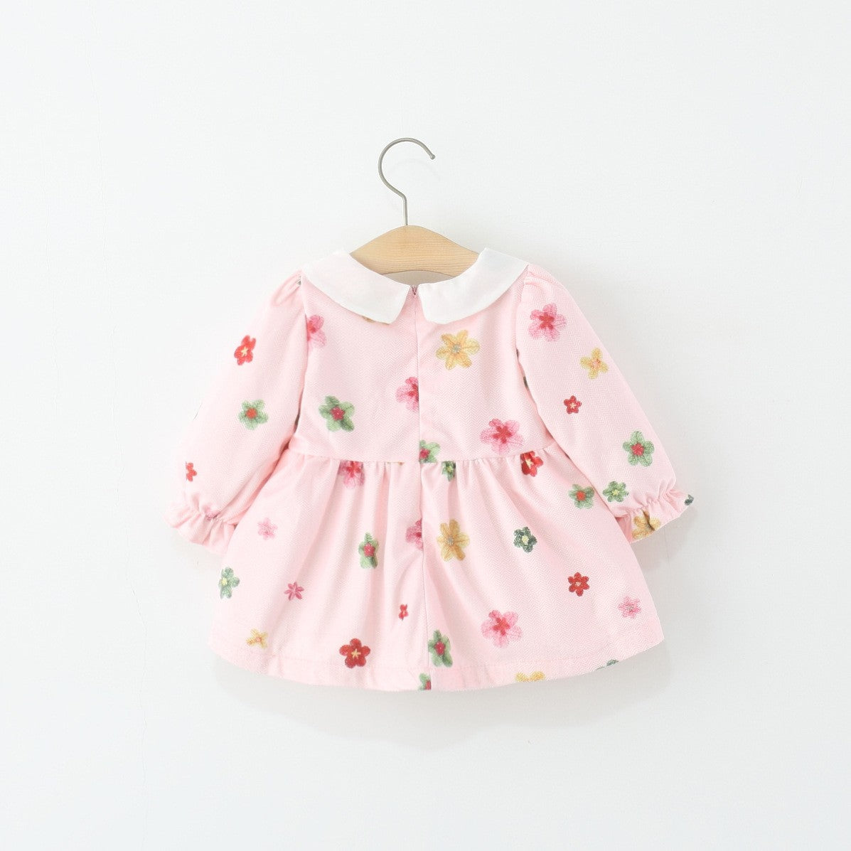 Girls Pink Floral Dress with Flower Purse – Cute Long Sleeve Party Outfit