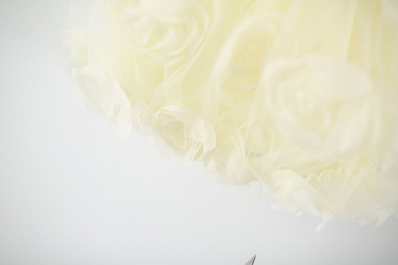 Girls Floral Rose Tulle Dress – Elegant Sleeveless Party & Summer Outfit