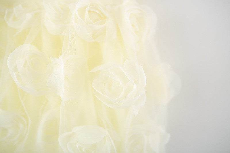 Girls Floral Rose Tulle Dress – Elegant Sleeveless Party & Summer Outfit