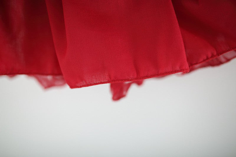 Girls Red Rose Tulle Dress – Elegant Floral Party & Special Occasion Outfit