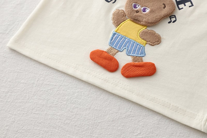 Kids Teddy Bear Dance T-Shirt & Shorts Set – Cute Casual 2-Piece Summer Outfit