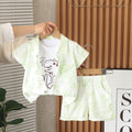 Baby Dinosaur Print Shirt & Shorts Set – Cute Casual 2-Piece Summer Outfit