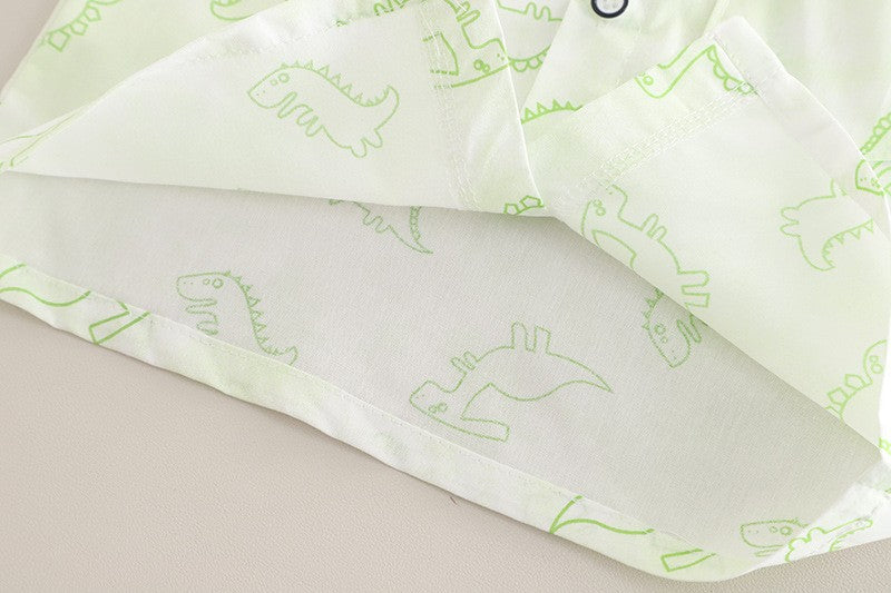 Baby Dinosaur Print Shirt & Shorts Set – Cute Casual 2-Piece Summer Outfit