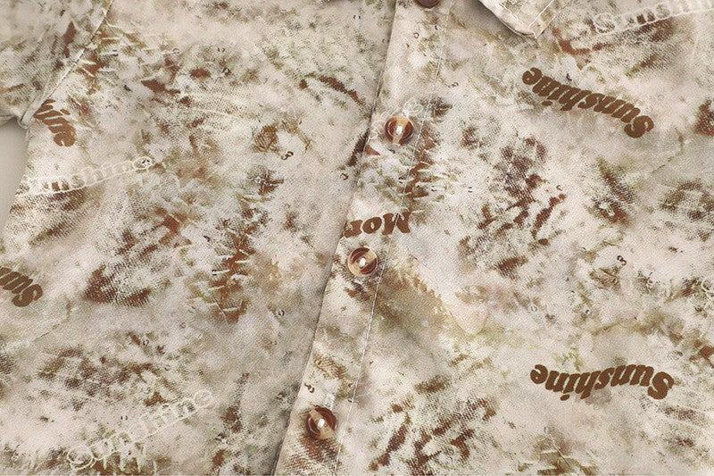 Kids Beige Printed Shirt & Cargo Shorts Set | Stylish Casual Summer Outfit
