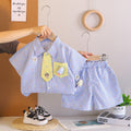 Kids Blue Checkered Shirt & Shorts Set with Tie | Cute Summer Outfit for Boys