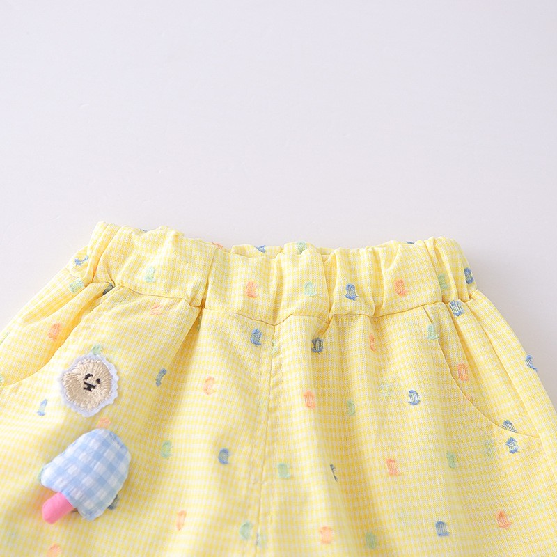 Kids Yellow Shirt & Shorts Set with Cute Tie Detail | Adorable Casual Summer Outfit