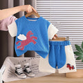 Kids Blue Horse Print T-Shirt & Shorts Set | Cute Summer Outfit for Boys
