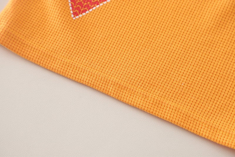 Boys Orange Dinosaur Print T-Shirt & Shorts Set | Cute Casual Summer Outfit