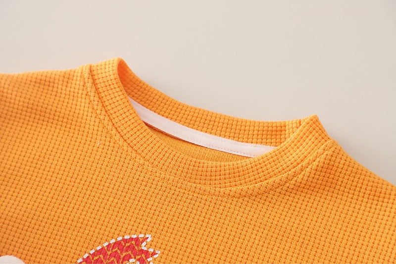 Boys Orange Dinosaur Print T-Shirt & Shorts Set | Cute Casual Summer Outfit
