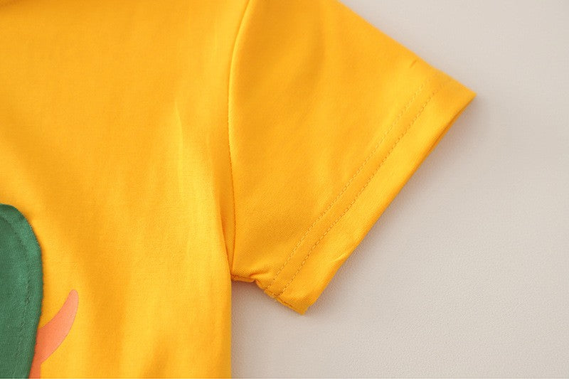 Boys Yellow Bus Print T-Shirt & Denim Shorts Set | Cute Casual Summer Outfit