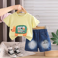 Kids Boys T-Shirt & Denim Shorts Set | Stylish 2-Piece Clothing Set