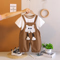 Kids Boys T-Shirt & Cute Bear Overalls Set - Adorable 2-Piece Clothing Set