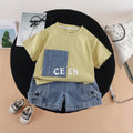 Kids Boys Casual T-Shirt & Denim Shorts Set - Cute 2-Piece Clothing Set