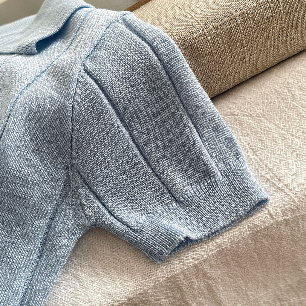 Kids Light Blue Polo T-Shirt & White Shorts Set | Classic Casual Outfit for Boys