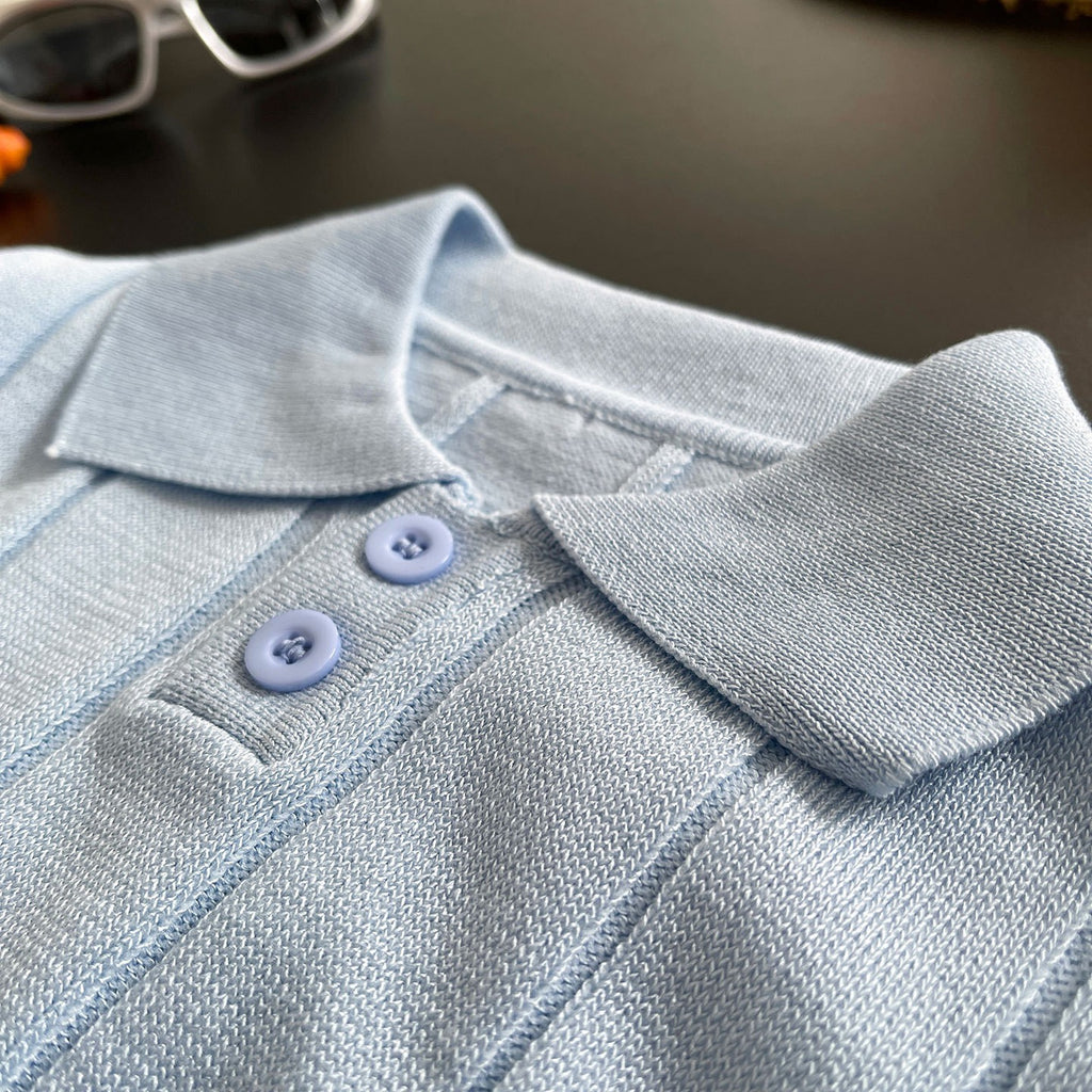Kids Light Blue Polo T-Shirt & White Shorts Set | Classic Casual Outfit for Boys