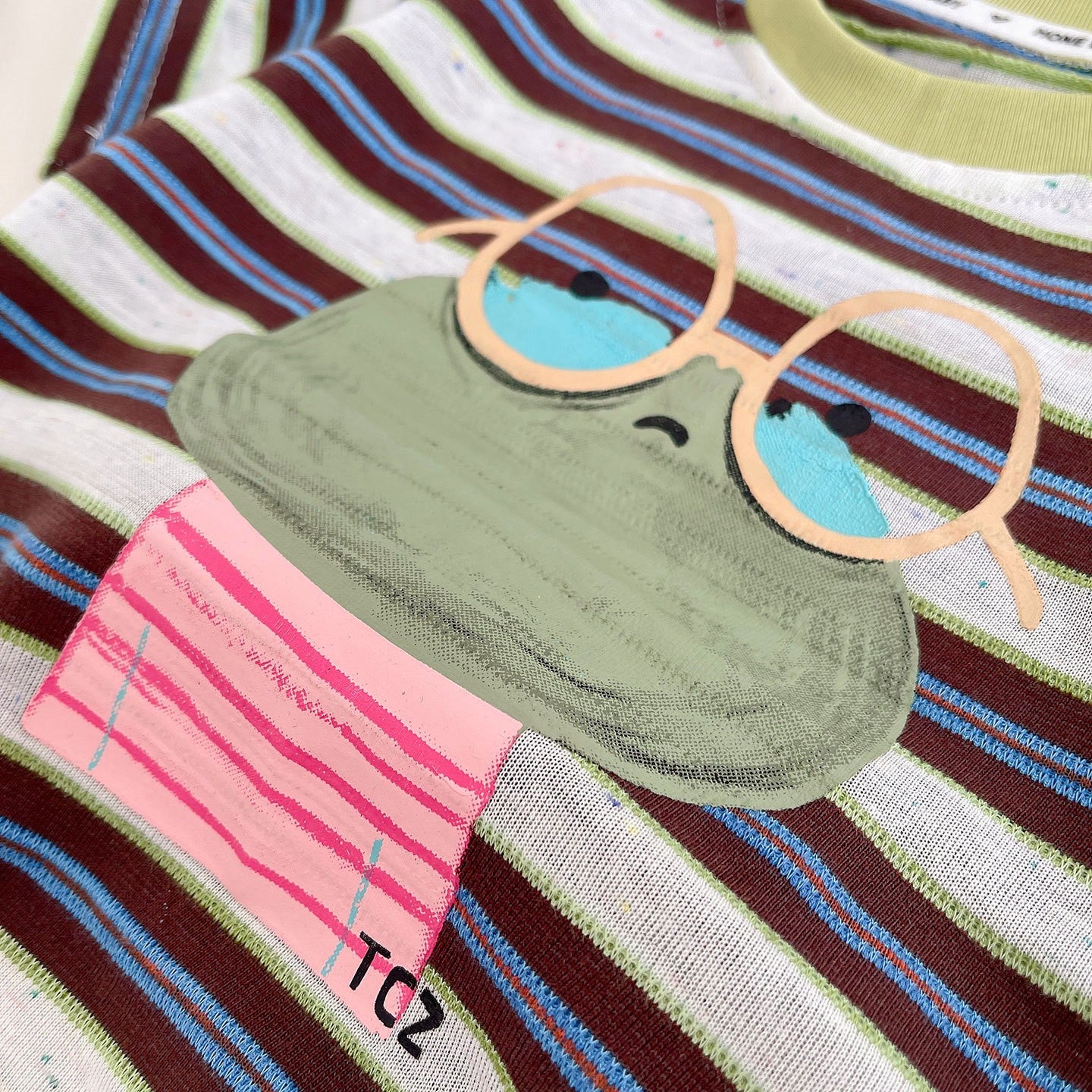 Kids Striped T-Shirt & Blue Denim Shorts Set | Cute Frog Graphic Outfit for Boys