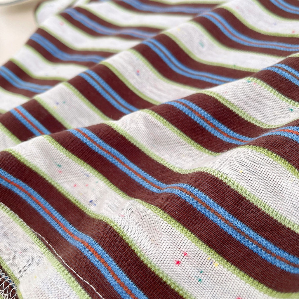 Kids Striped T-Shirt & Blue Denim Shorts Set | Cute Frog Graphic Outfit for Boys