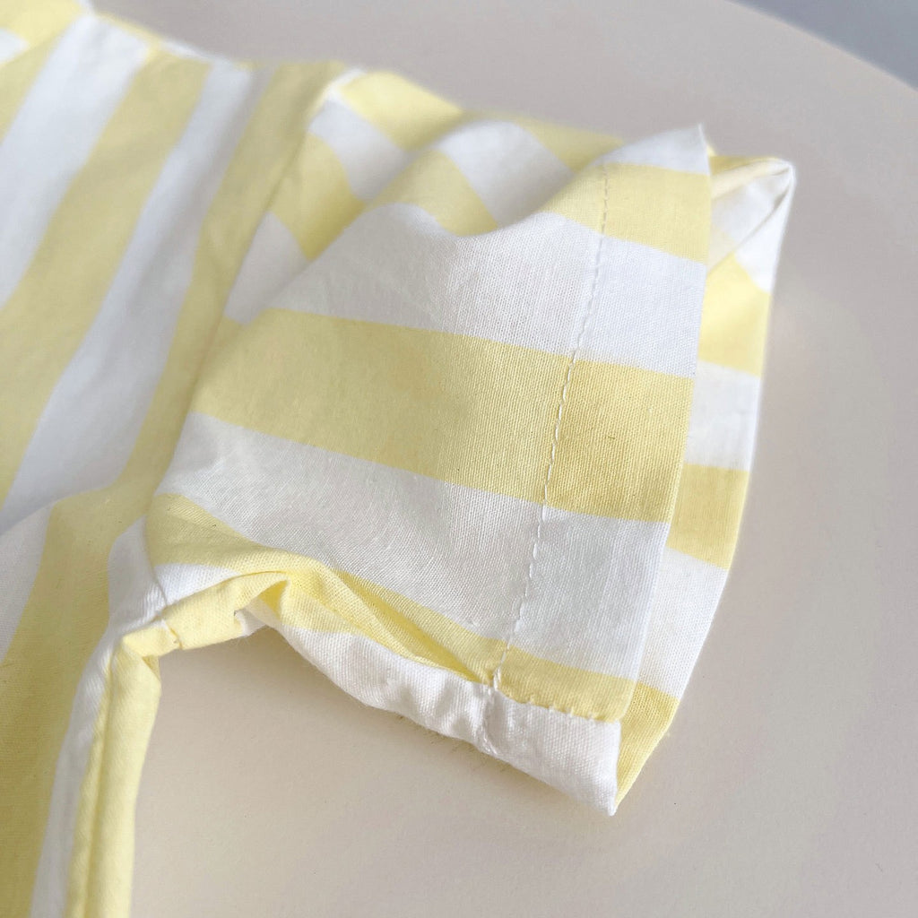 Kids Yellow & White Striped Shirt & White Shorts Set | Cute Bow Tie Outfit for Boys