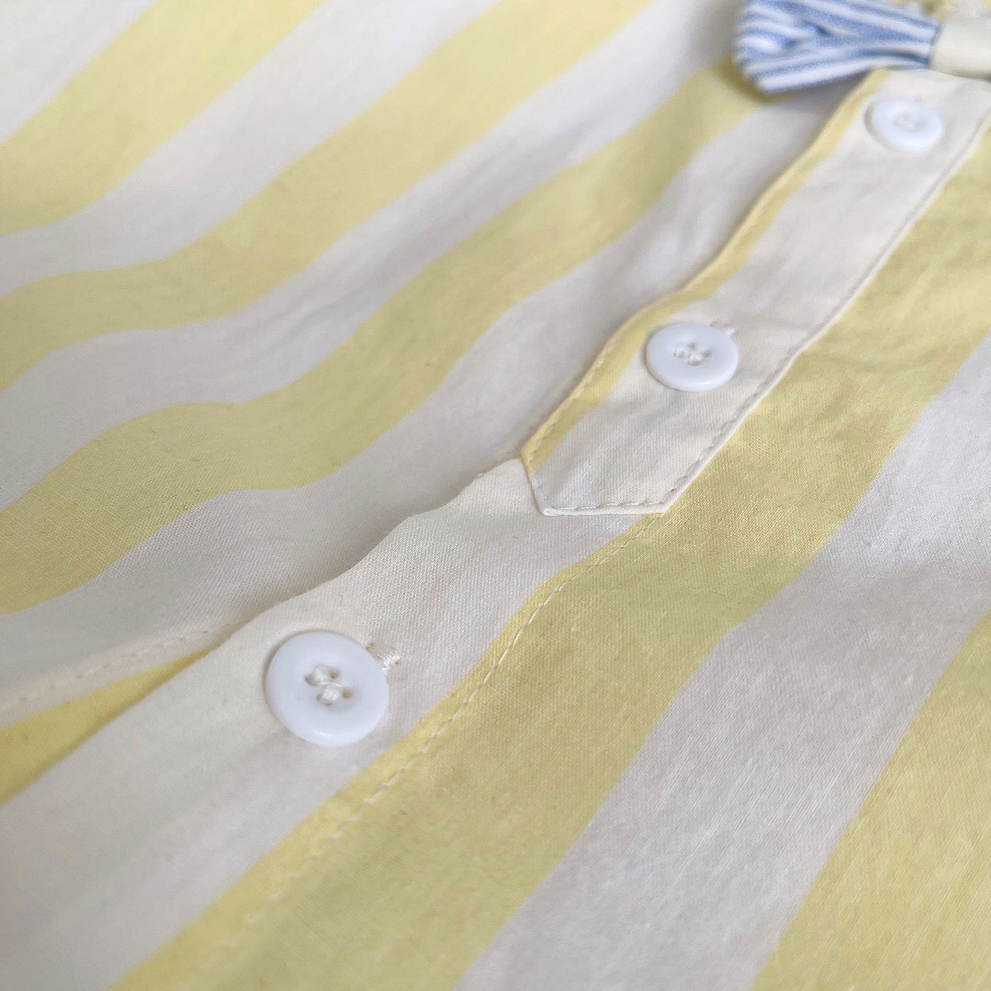 Kids Yellow & White Striped Shirt & White Shorts Set | Cute Bow Tie Outfit for Boys
