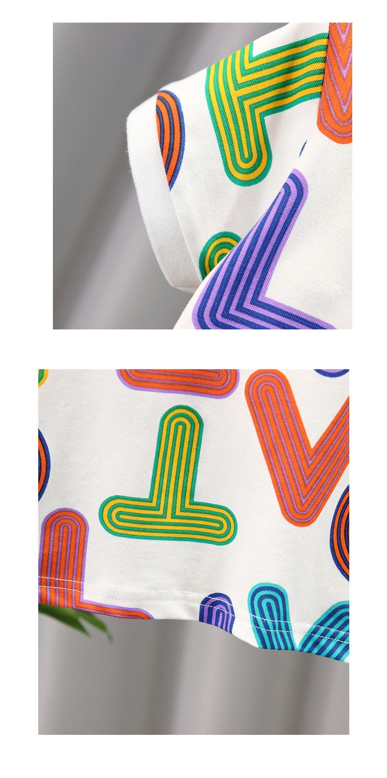 Kids White Polo T-Shirt | Colorful Alphabet Print Collared Top for Boys