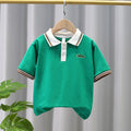 Kids Green Polo T-Shirt | Cute Crocodile Embroidery Collared Top for Boys