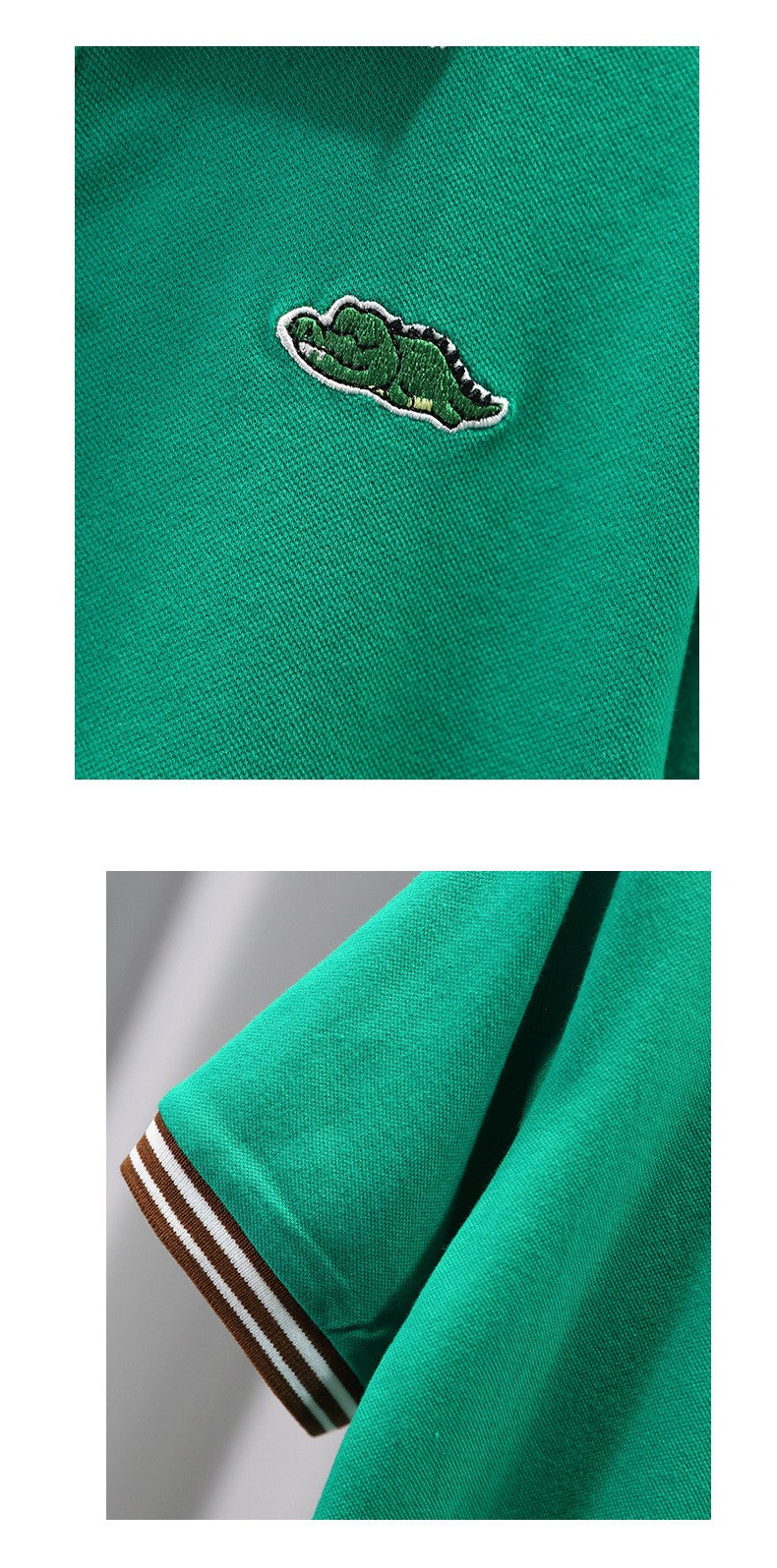 Kids Green Polo T-Shirt | Cute Crocodile Embroidery Collared Top for Boys