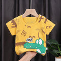 Kids' Yellow Crocodile T-Shirt – Cute Alligator Graphic Short Sleeve Top