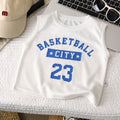 Kids' White Basketball Graphic Tank Top – Sleeveless Summer Top