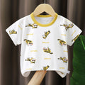 Kids White Tiger Print T-Shirt | Cute Jungle Friends Graphic Top for Boys